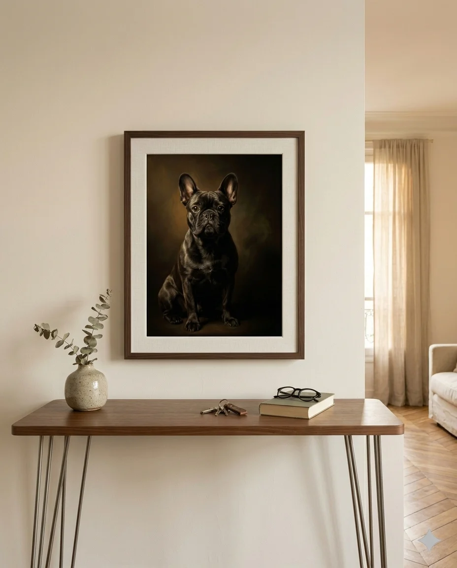 Portrait souvenir d'un compagnon — chef-d'œuvre encadré dans votre maison