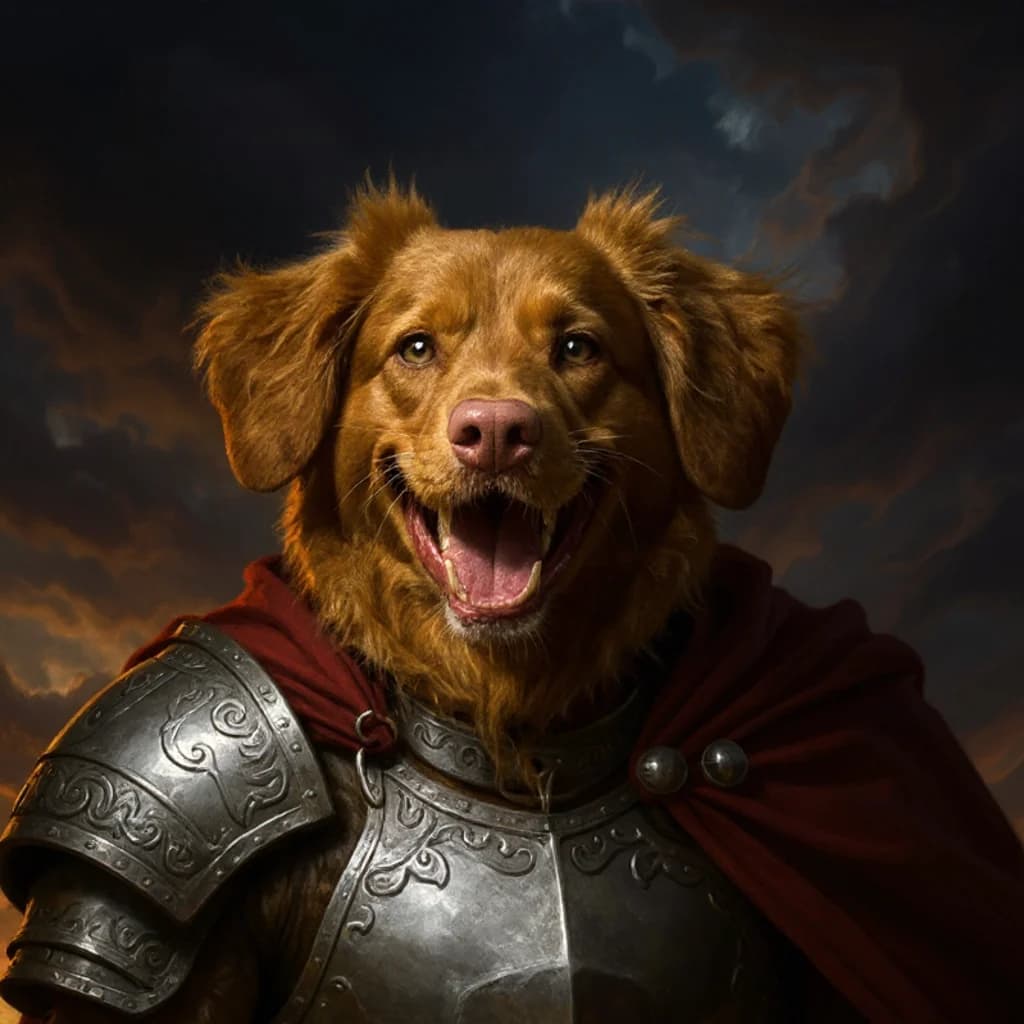 Portrait fantasy d'un Berger Australien — style Picapaw